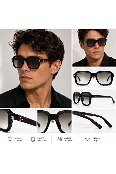 EREN TİME Unisex Sunglasses with Uv400 Protection Black Eyewear