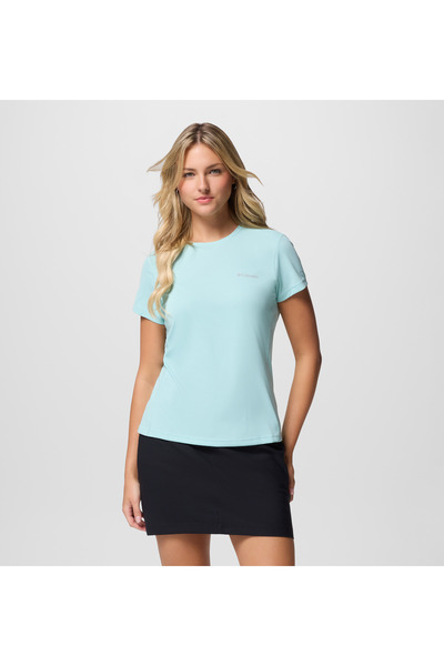 Columbia 2131721325Al8532 Turquoise O-Neck Regular Plain Women's T-Shirt