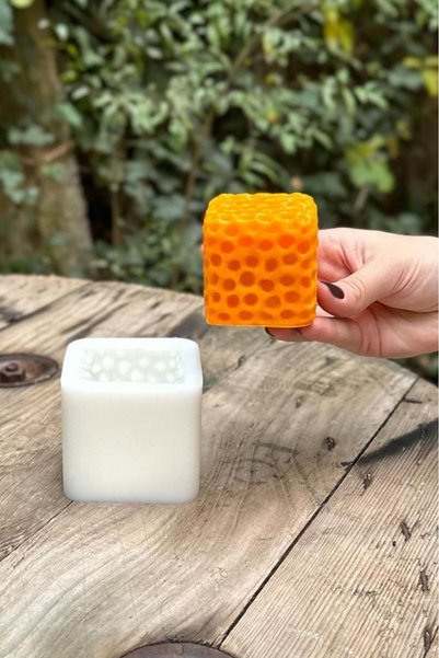 rufus concept Sünger Küp Silikon Mum Kalıbı