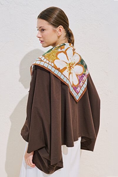 Manuka Cotton Patterned Square Scarf Carmen