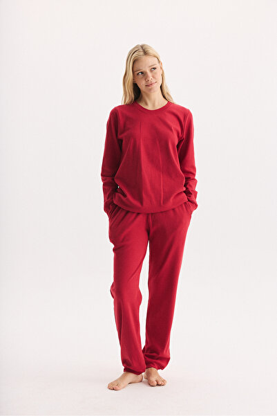 Etoile 100% Cotton Long Sleeve Solid Color Cuffed Women's Pajama Set with Poc...