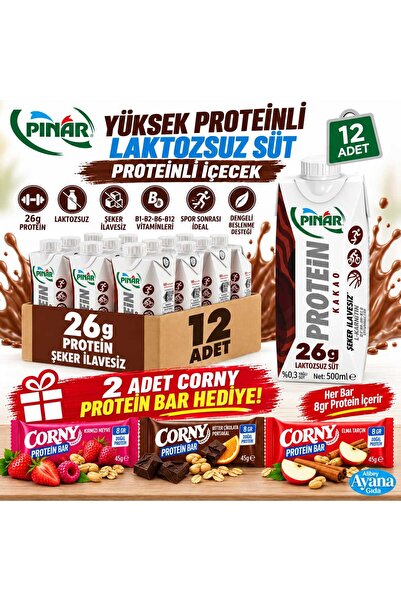 Pınar Kakaolu Protein Süt 500 ml X 12 Adet