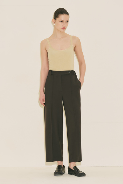 Manuka Barrel Fabric Pants Brown