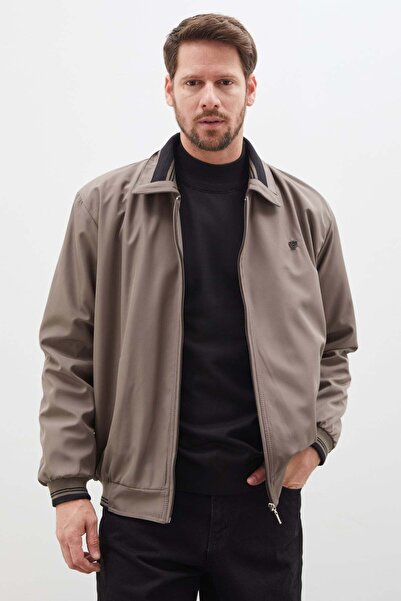 Fulla Moda Water Repellent Windproof Coat with Fur Inside the Polo Collar
