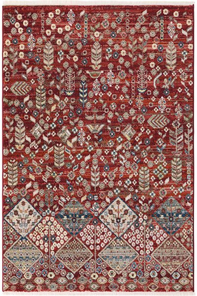 Cool Halı Anka Kırmızı Vintage Etnik Desenli Çok Renkli Bohem Yumuşak Dokuma ...