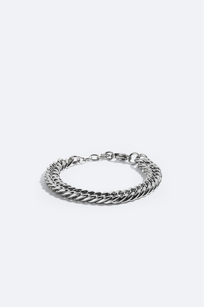 Avva Erkek Gümüş Rengi %100 Çelik Bileklik B009628