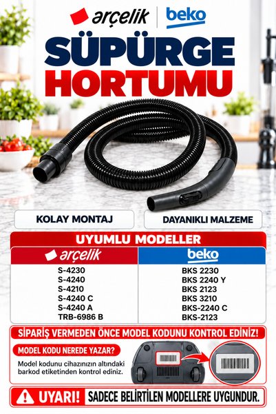 Arçelik Beko Orijinal S/4230, S/4240 BKS/2230, BKS/2240 Elektrikli Süpürge Ho...