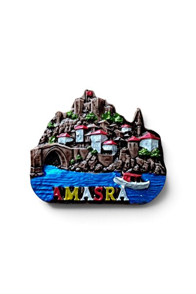 Amasra magneti polyester kabartma hediyelik magnet