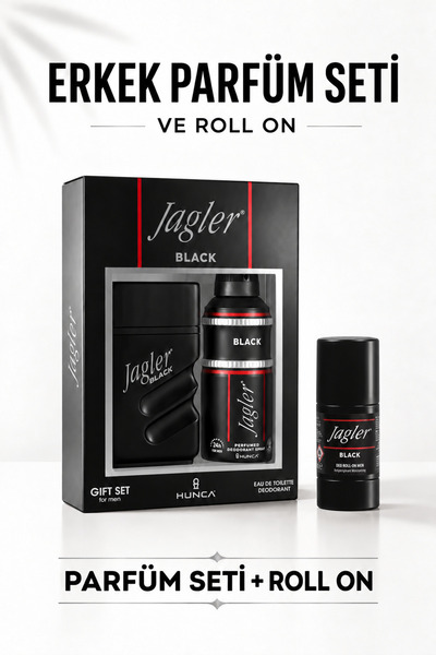 Jagler Black Erkek Parfüm 90ml Parfüm+150ml Deodorant+50 ml Roll