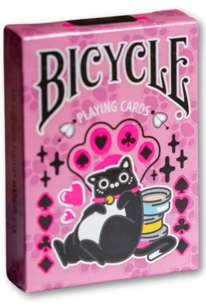 Bicycle بطاقات لعب القط (الوردي).