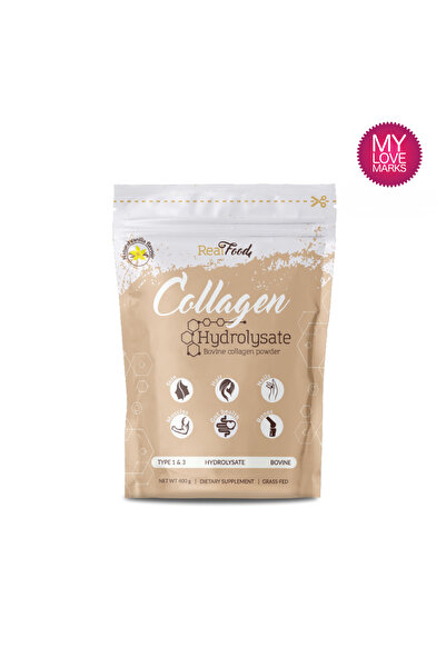 RealFood Colagen hidrolizat RealFood, Vanilie, Fara indulcitori, Tip I si III...