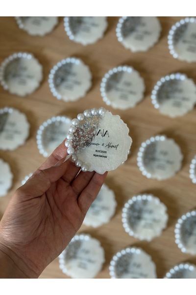 35 Adet Kişiye Özel İncili Magnet | Nişan Düğün Nikah Hediyeliği | İsimli Magnet