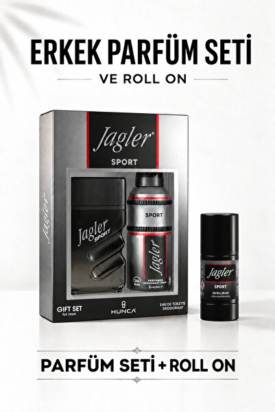 Jagler Orıjınal Sport Erkek Edt Parfüm 90 ml + Deo 150 ml+rollon 3'lü Set Yen...