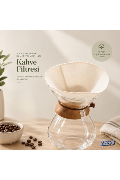 Going Zeero Yıkanabilir Kahve Filtresi Ham Pamuk - 2 Adet