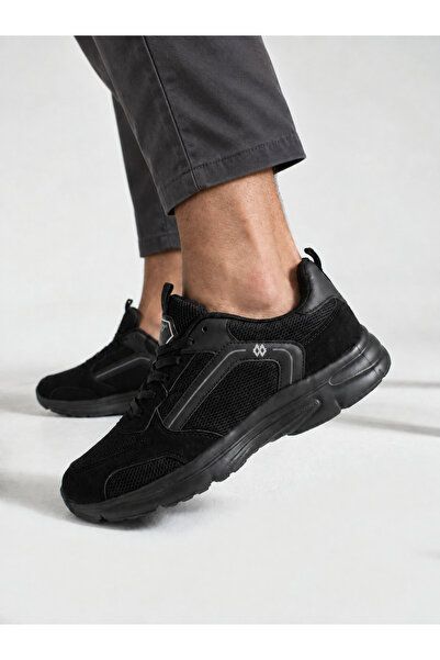 Wand Siyah Nefes Alabilen Kumaş Faylon Taban Bağcıklı Sneaker
