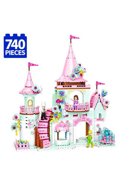 Minibric Set de Constructie cu Piese Tip Blocuri Construit 740 Piese Garden C...