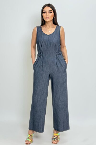 FEVER Denim görünümlü viskon tulum