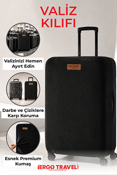 Viscofoam Valiz Bavul Koruma Kılıfı Kadife Kılıf - Siyah | Ergo Travel