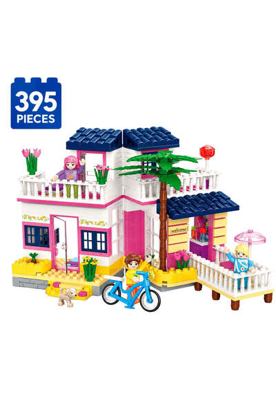 Minibric Set de Constructie cu Piese Tip Blocuri Construit 395 Piese Beach Ho...