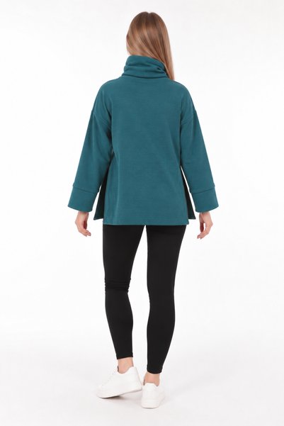Luvmabelly Myra4281 Fermuarlı Hamile Sweatshirt -yeşil