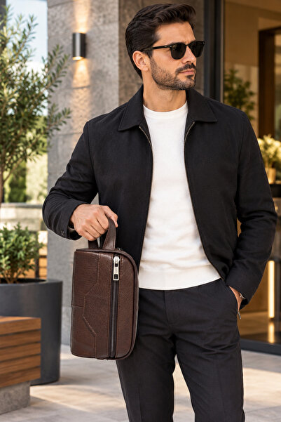 Fidella Men's Genuine Leather Hand Portfolio Bag K-303