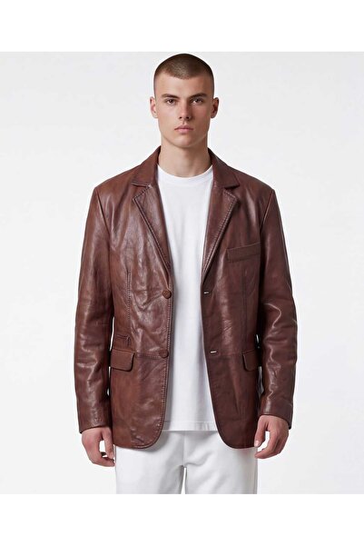 MASERTO Erkek Blazer Ceket Kahverengi
