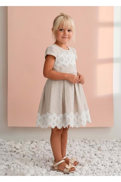 Abel & Lula Girl's Dress Cream