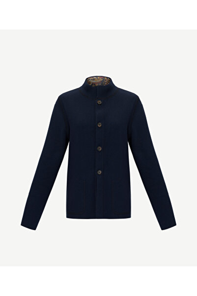 Yargıcı Regular Stand Collar Long Sleeve Cardigan