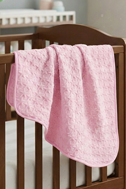 bebegen Pink Star Embossed Thick Plush Blanket 100*120 cm