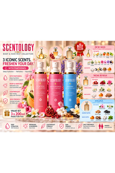 Scentology Doctor of perfums Scentology Best Sellers Body & Hair Mist Set – 3 × 200ml