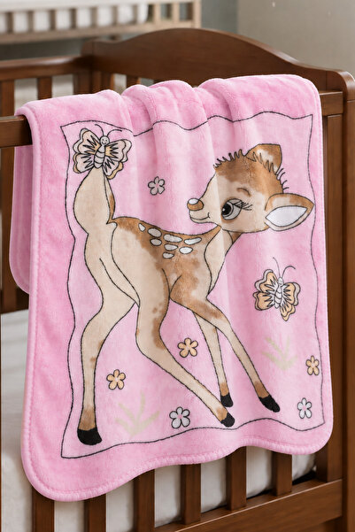 bebegen Pink Gazelle Patterned Fleece Blanket 85*100 cm