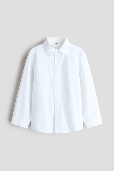 H&M Pamuklu Gömlek Beyaz Normal kesim