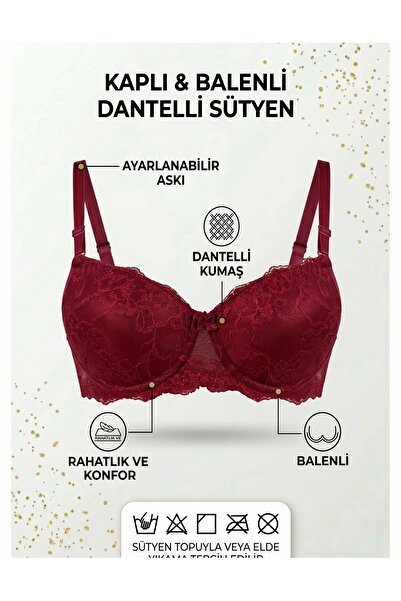 EBRULİ LİNGERİE Silicone Supported Lace Bra