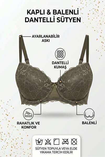 EBRULİ LİNGERİE Silikonlu Desteksiz Dantelli Sütyen
