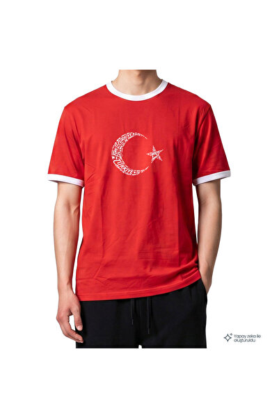 Sportive Türkiye Baskılı Çocuk Kırmızı Günlük Stil T-Shirt 26DU0004-KRM