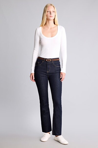 DeFacto Crop Flare Fit Orta Bel Kısa Çan Paça Jean Pantolon G7548AX26SP