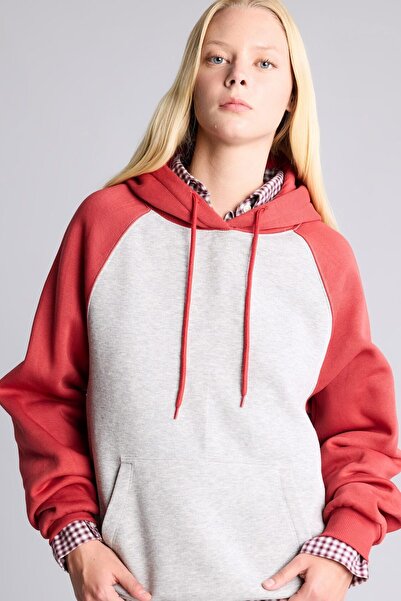 DeFacto Oversize Kapüşonlu Reglan Kollu Kanguru Cepli Kalın Sweatshirt I3832A...