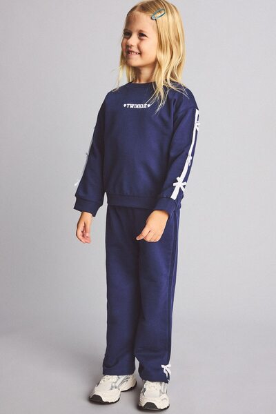 DeFacto %100 Pamuk Fiyonk Detaylı Baskılı Basic Sweatshirt Üst Geniş Kesim Al...