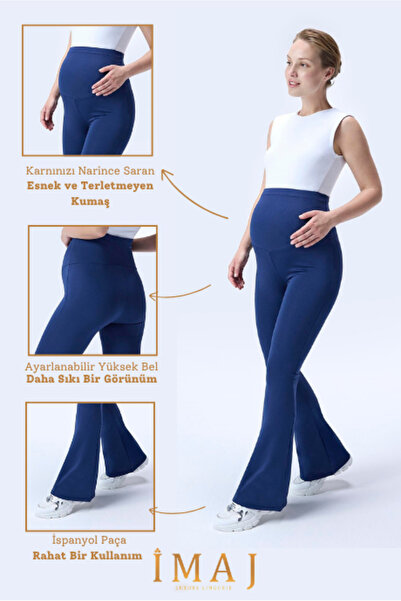 İmaj 436 Navy Blue Color Recovery and Extra Stretch Effect High Waist Spanish...