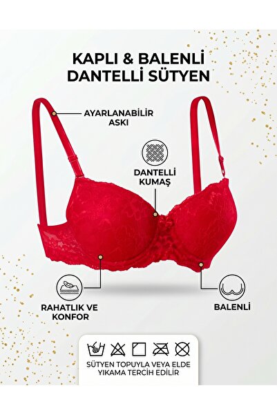 Ebru Lingerie Silicone Supported Lace Bra