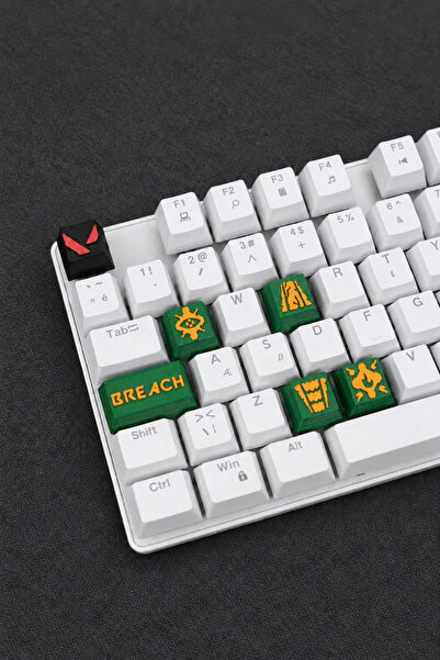 Makerpax Valorant Breach Keycaps, Q-E-X-C Mekanik Klavye Tuşu
