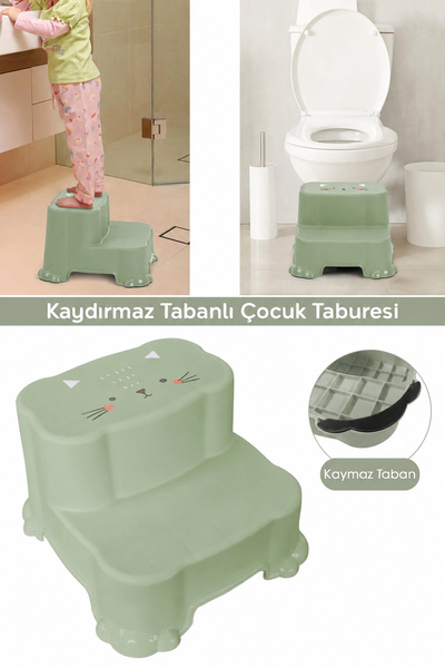 Mirabuy Kaydırmaz Çocuk Taburesi - Çift Basamaklı Banyo Lavabo Merdiven Yükseltici