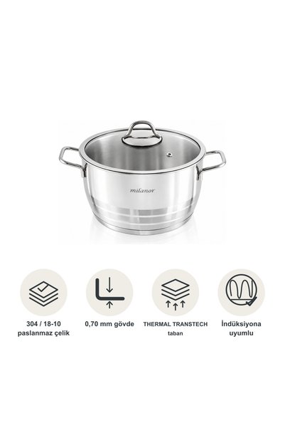 Milanor Aster 24 cm Derin Tencere