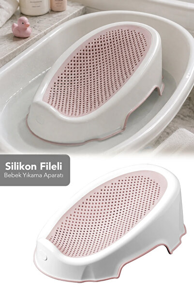 Meleni Baby Soft Bebek Küveti - Silikon Fileli Bebek Besleme, Yıkama Banyo Kü...