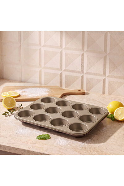 Guardini Actuel 12'li Muffin Kalıbı Bronz 35x27 cm