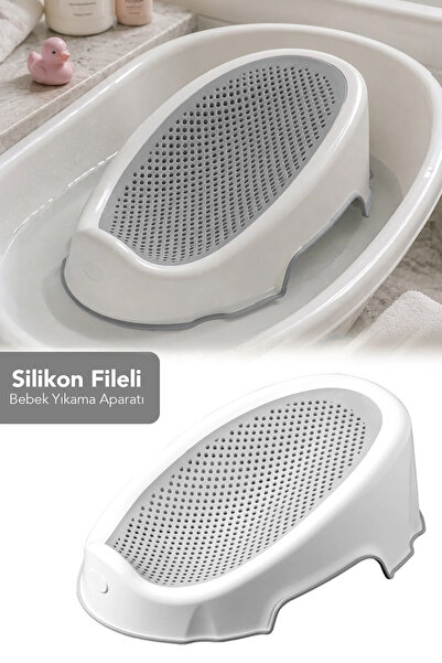 Meleni Baby Soft Bebek Küveti - Silikon Fileli Bebek Besleme, Yıkama Banyo Kü...