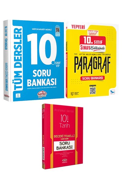 Editör Yayınevi MEB Maarif Modeli 10. Sınıf Tüm Dersler Soru Bankası+Sınav Ya...