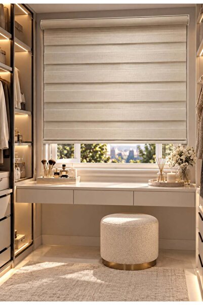 İREMKARAHOME Bambu Raks Krem Zebra Perde