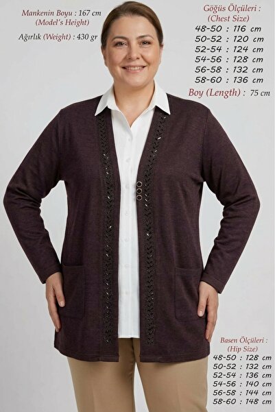 Laden Cardigan de sezon pentru femei, mărime mare, cu broderie cu pietre - Ca...