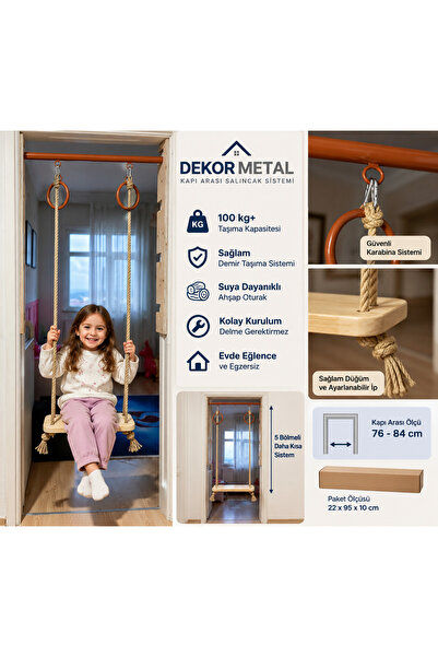 DEKOR METAL KAPI ARASI ÇOCUK SALINCAK VE EGZERSİZ SİSTEMİ